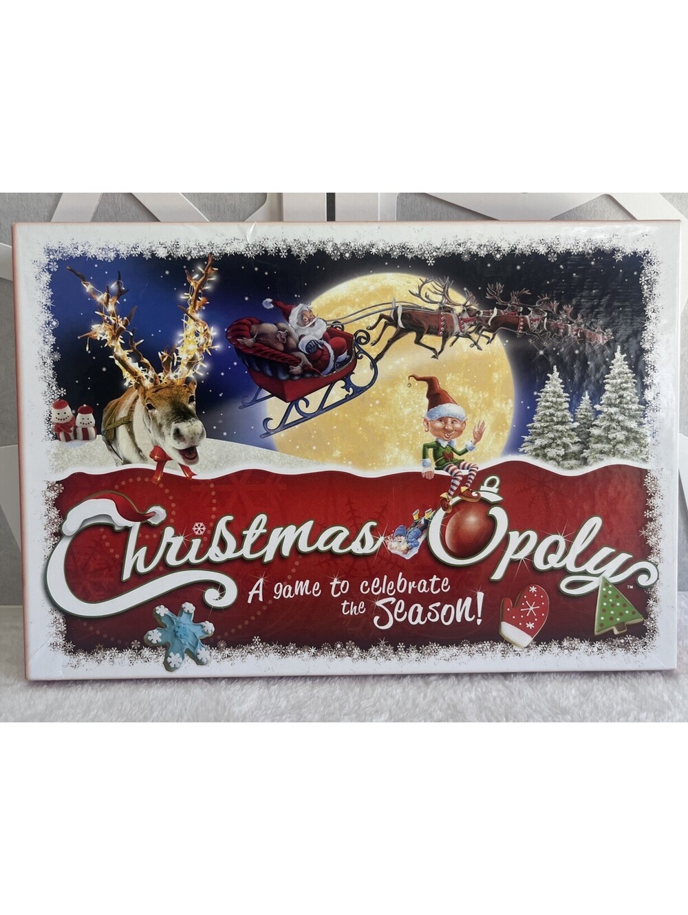 CHRISTMAS-OPOLY BOARD GAME! Late for the Sky Holiday Family Game Complete
